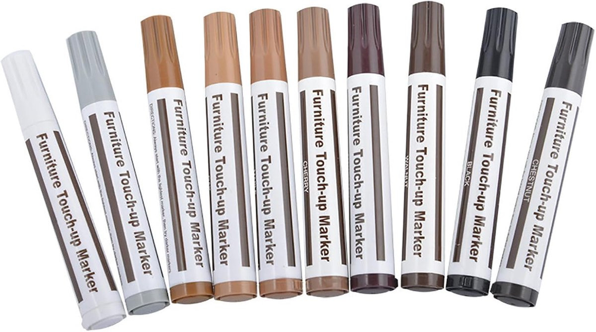 Meubel reparatie stiften kras herstel set met 20 kleuren en puntenslijper, Penlengte: 13,5 cm