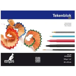 Kangaro, Heft + Block, Zeichenblock A4+ 110 Gramm 24 Blatt weiss (A4+)