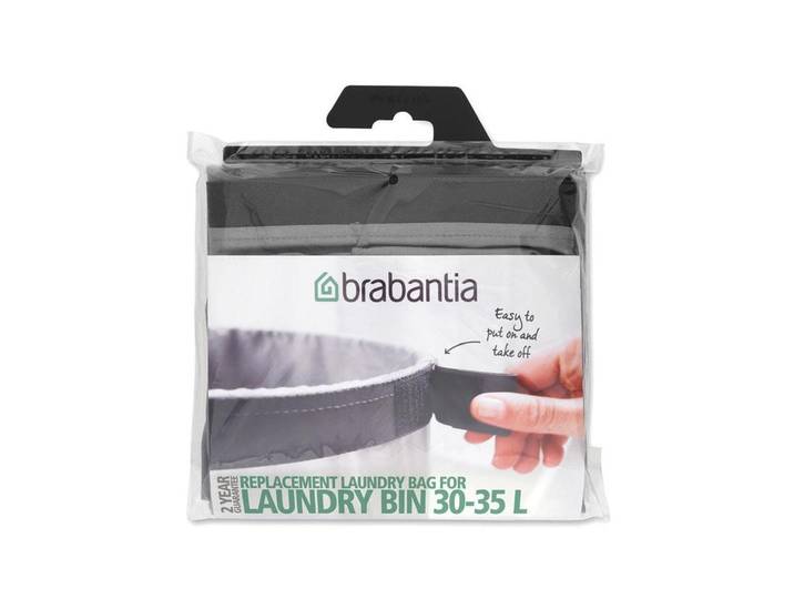 Wäschesack BRABANTIA, grau, 35 l, Baumwolle, Wäschesammler, Wäschesack