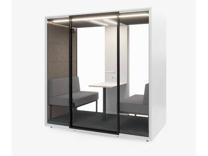 Meetingbox Quattro Weiß Weiß Kaffee Hellgrau Glas Schwarz