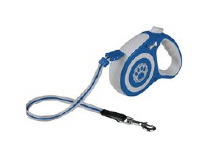 ZOOFARI® Laisse à enrouleur (gris clair, bleu (petit))