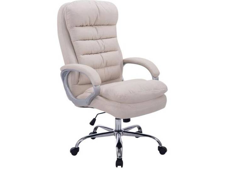Fauteuil de bureau XXL Vancouver Tissu Crème
