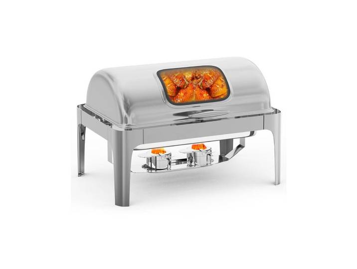 GarveeMore Speisenwärmer 9QT Roll Top Chafing Geschirr Buffet Set Rechteck Lebensmittelwärmer