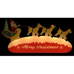 vidaXL Aufblasbarer Weihnachtsmann mit Rentieren LED 145 cm