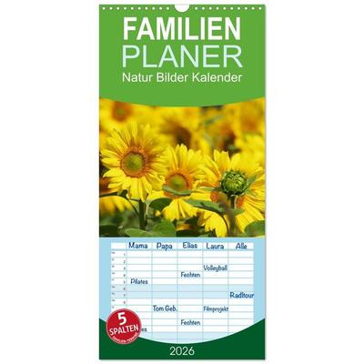 Familienplaner 2026 - Natur Bilder Kalender mit 5 Spalten (Wandkalender, 21 x 45 cm) CALVENDO