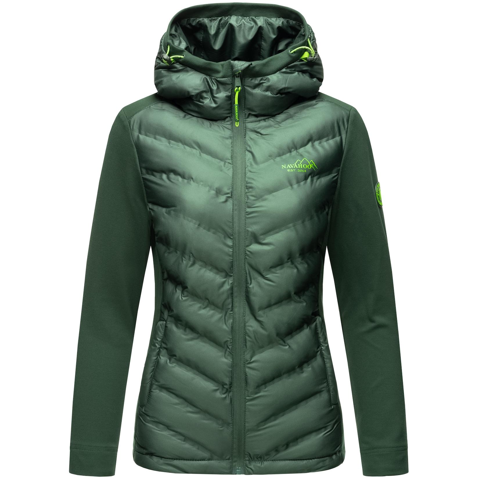 NAVAHOO Damen Stylische Outdoorjacke Übergangsjacke mit Kapuze Nimm-Mich-Mit