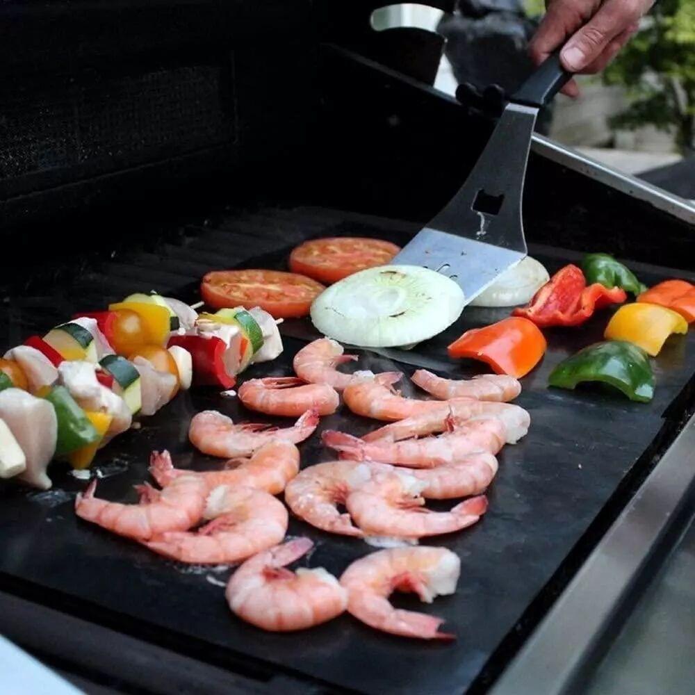 INF Grillnetz Antihaft-Grillmatte Schwarz 5er-Pack