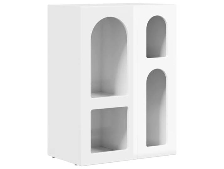 GFMGUEMV Sideboard ELST Hochglanz Weiß 59 x 35 x 80,5 cm Holzwerkstoff Hochglanz Weiß, Holzwerkstoff, viel Stauraum, vielseitig, pflegeleicht, langlebig