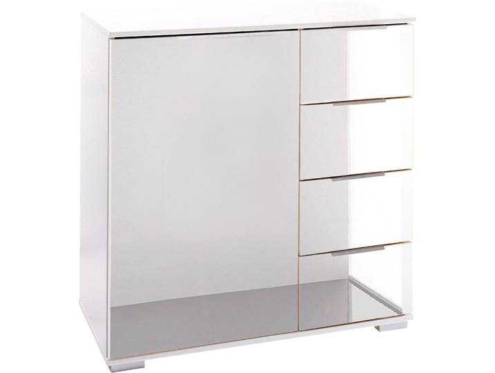 Kombikommode WIMEX Easy , weiss (weiß, weißglas), B:82cm H:83cm T:41cm, Sideboards, Kombikommode