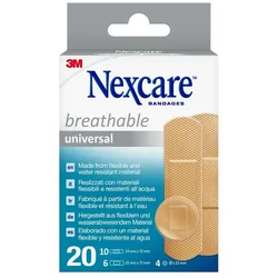 Nexcare Breathable Universal Pflaster 3 Größen 20 ST
