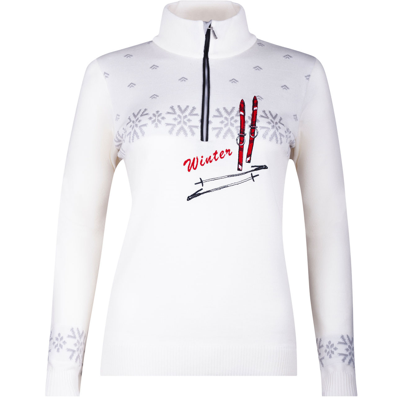 Newland Damen gestricktes Funktionsshirt ENGELBERG white/pearl grey - L