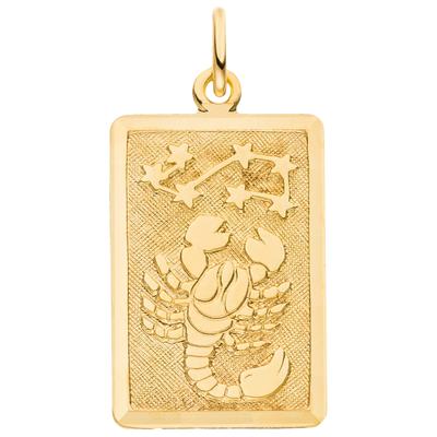 Sternzeichenanhänger JOBO "Sternzeichen eckig mit Sternbild 20 mm", gold (gelbgold 333), Schmuckanhänger, Damen, Skorpion, Gelbgold 333, 8 Karat 333 Gold