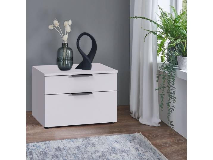 Table de nuit 47cm Blanc/Blanc