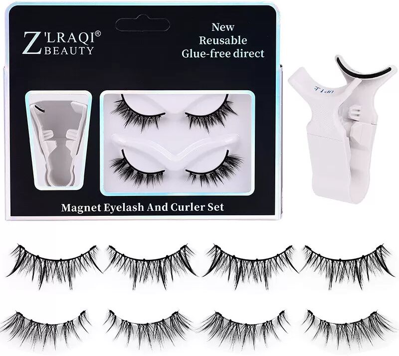 INF Magnetische wiederverwendbare falsche Wimpern mit Applikator, 2 Paar Modell 3