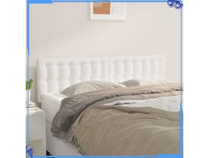 Têtes de lit Similicuir - 144x5x78/88 cm - Polyester - Blanc - Élément Clé de Votre Aménagement - Pour Chambre