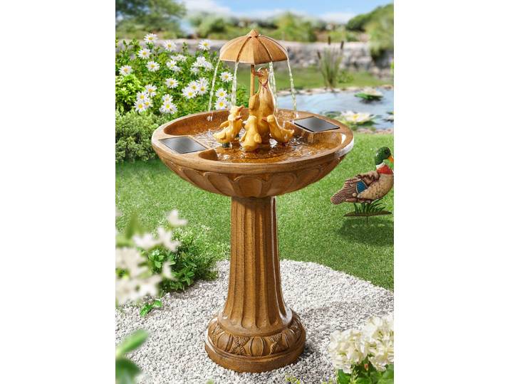 Solarbrunnen im edlen Bronzelook, Bronze