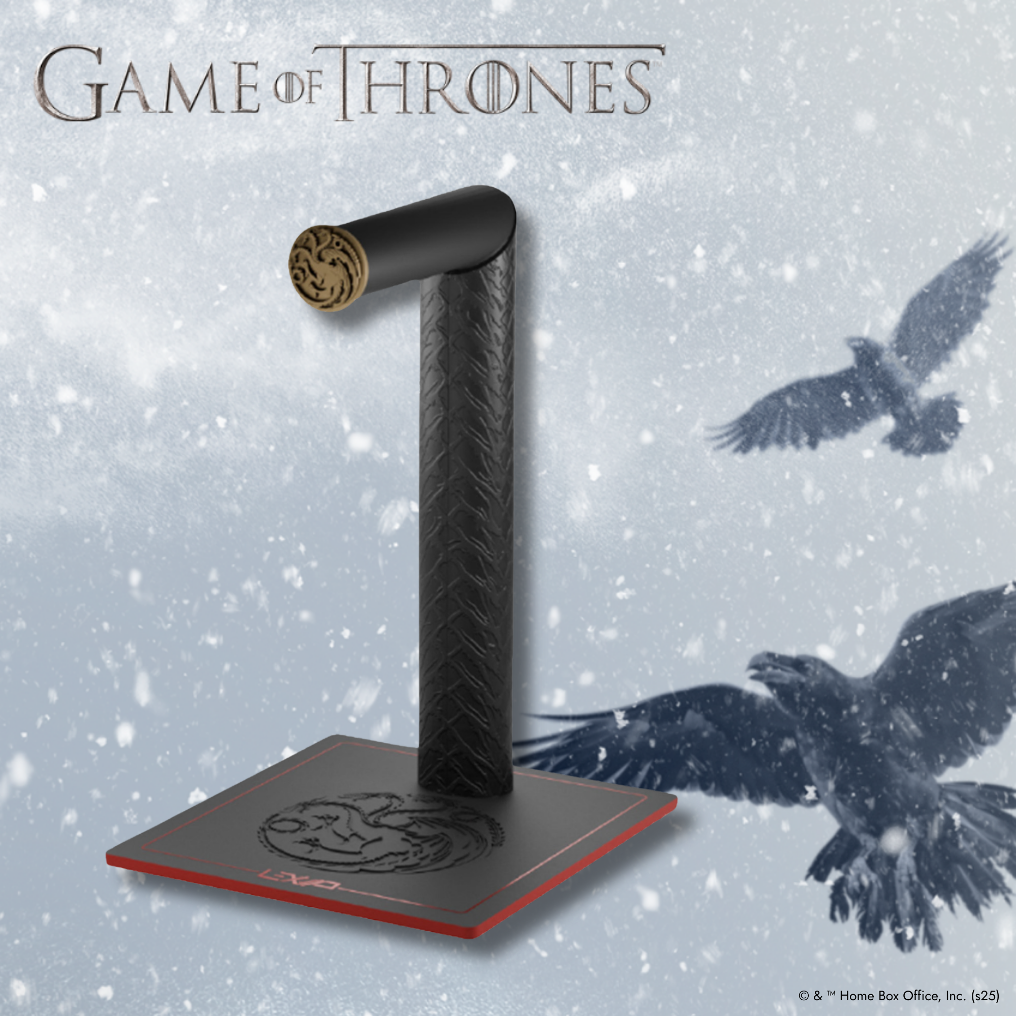 Lexip x Warner Game of Thrones Targaryen Headset Stand - Black, Red and Gold - 23.5 × 16 × 15 cm