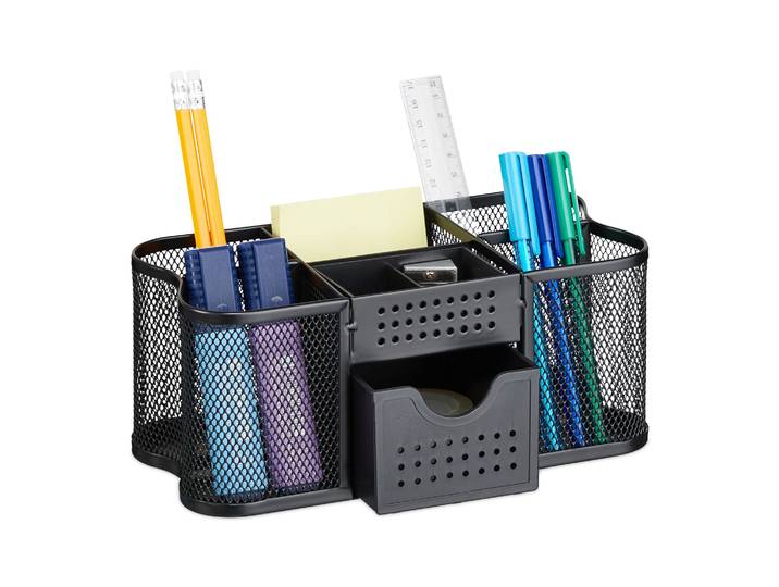 Schreibtisch Organizer Mesh-Design Schwarz