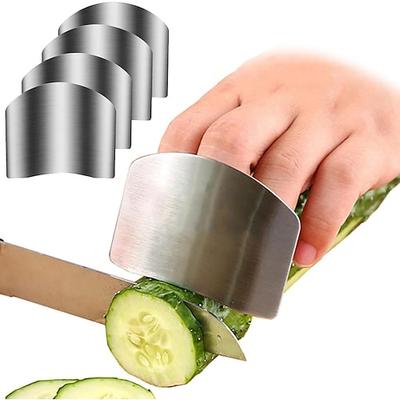 4 Stück Fingerschutz zum Schneiden, Küchenhelfer aus Edelstahl, Fingerschutz zum Schneiden von Lebensmitteln, Fingerschutz, Fingerschutz, verhindert Verletzungen beim Schneiden und Würfeln