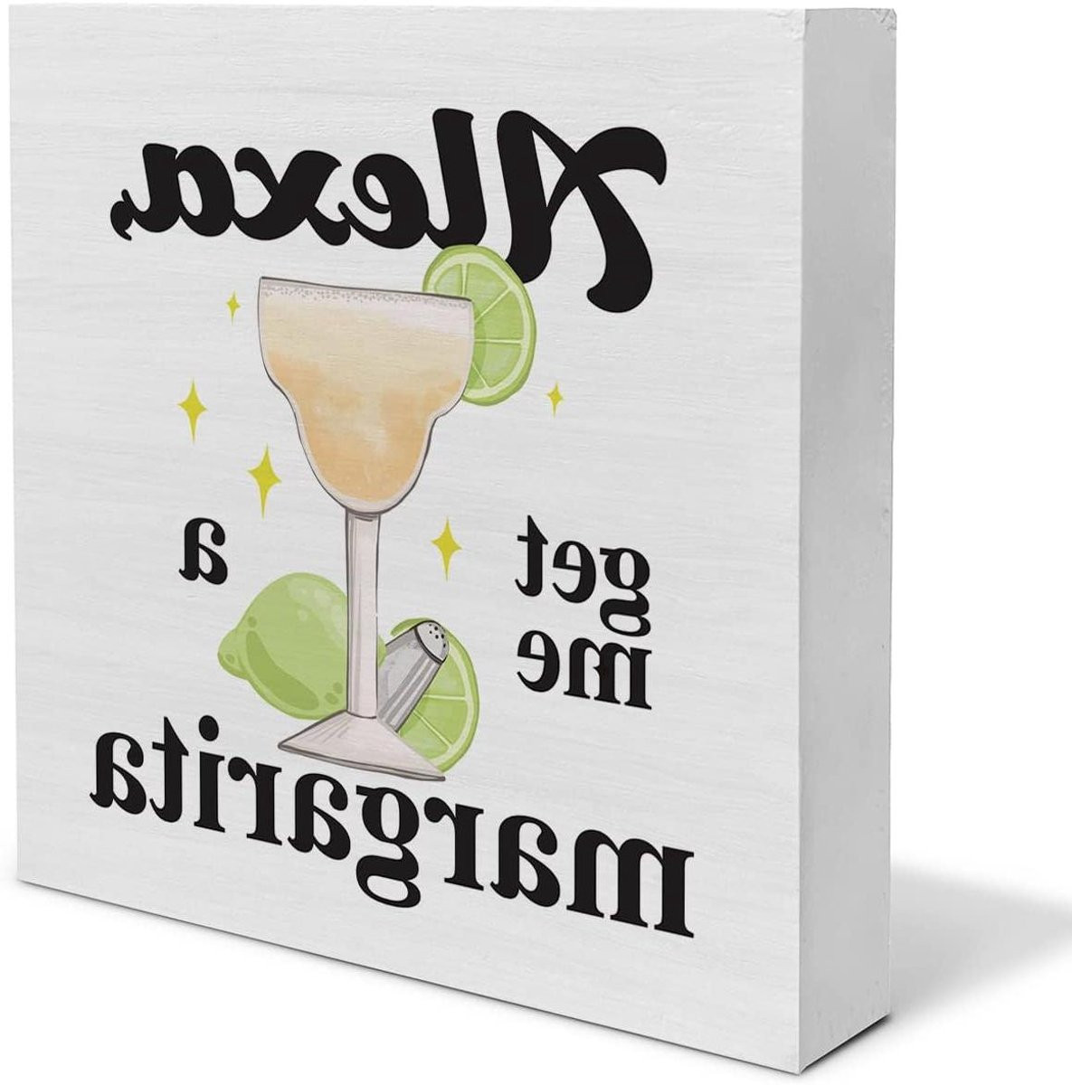 Rustieke houten doos met Land Margarita decoratie voor in de keuken of bar