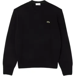 LACOSTE Herren Strickpullover, Merinowolle - Monochrome Carded Wool Jersey Crew Neck Sweater, Regular Fit Schwarz / 3XL
