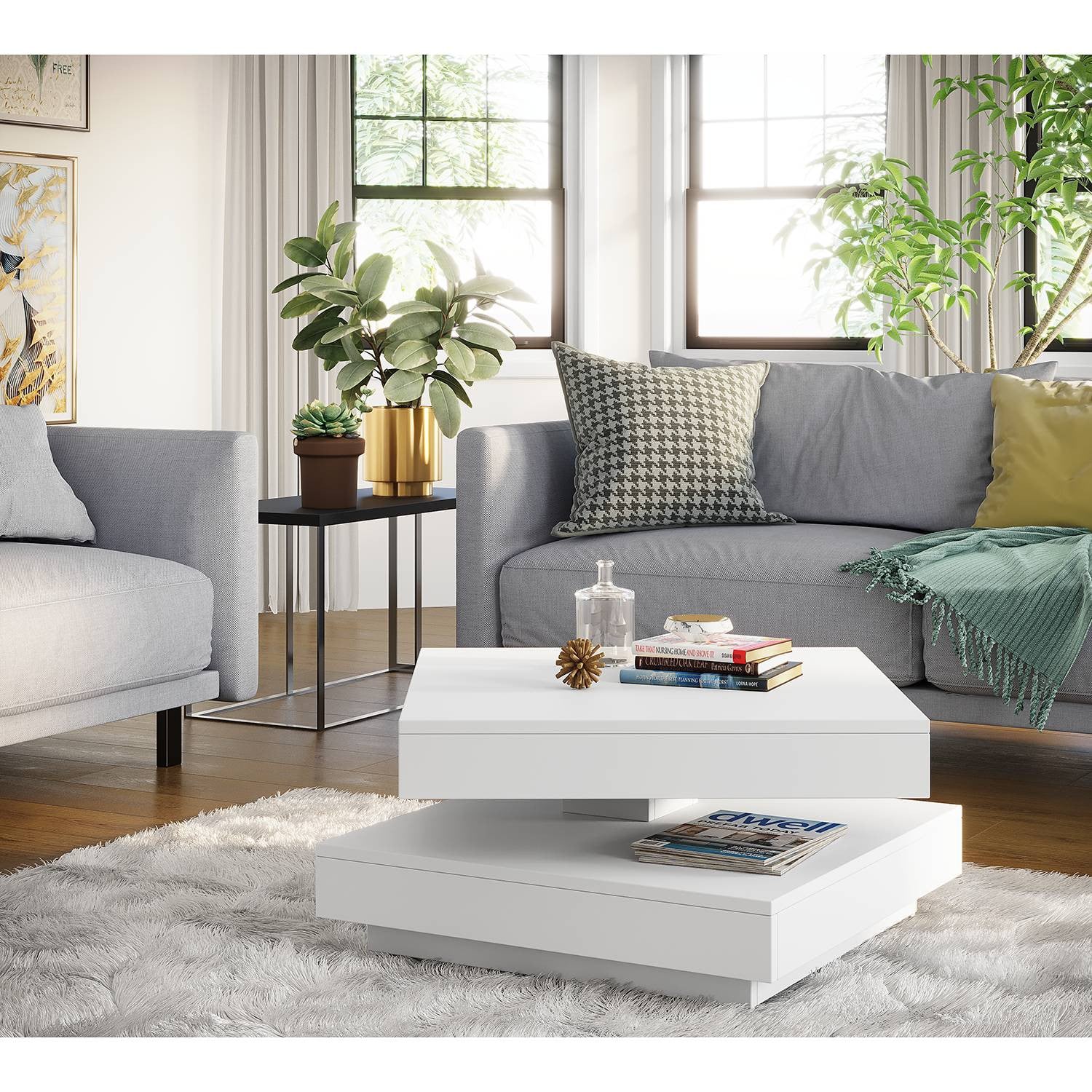 home24 Salontafel Dyan wit, B/D/H: 67 x 35 x 67 cm