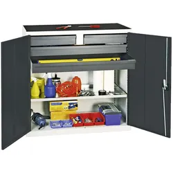 Stumpf & Kossendey, Werkstattschrank, Stumpf Werkzeugschrank S3000 4 Schubladen 1 Fachboden lichtgrau anthrazit (100 cm, 50 cm)