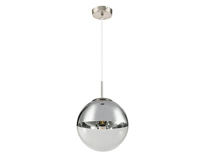 Globo Suspension VARUS Nickel mat/verre transparent chromé