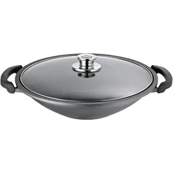 Schulte-Ufer Wok inkl. Ablagegitter Globus i, Pfanne + Kochtopf, Schwarz