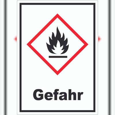 HB-Druck Aufkleber Entzündbare Stoffe Gefahr Flamme A9 (37x52mm)