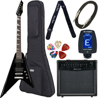 Harley Benton R-10 BK Rock Series Bundle 2 Schwarz Hochglanz