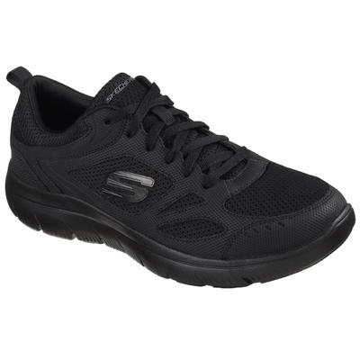 Sneaker SKECHERS "Summits-South Rim", Herren, Gr. 43, Textil, schwarz, Leder, Textil, Schuhe Sneaker, Freizeitschuh, Halbschuh, Schnürschuh im modernen Materialmix