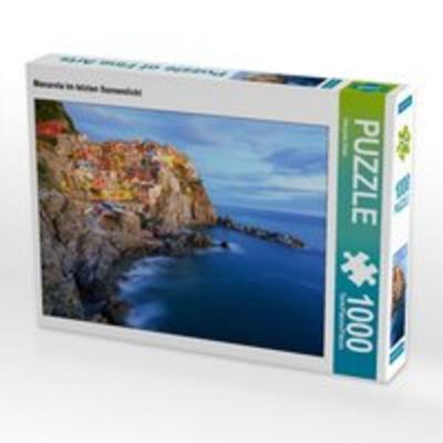 CALVENDO Puzzle Manarola im letzten Sonnenlicht | 1000 Teile Lege-Größe 64x48cm Foto-Puzzle für glückliche Stunden