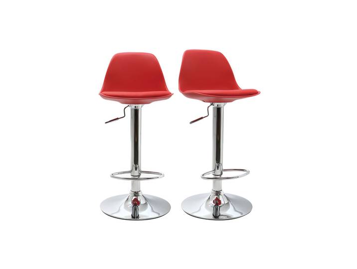 Tabourets de bar design rouges (lot de 2) STEEVY