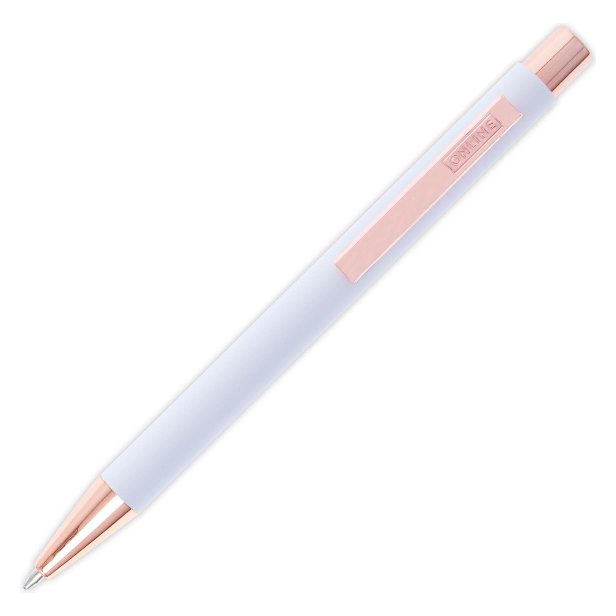 Online Kugelschreiber Soft Metal Medium (M), Weiss Rosé (1x) (21733/3D)