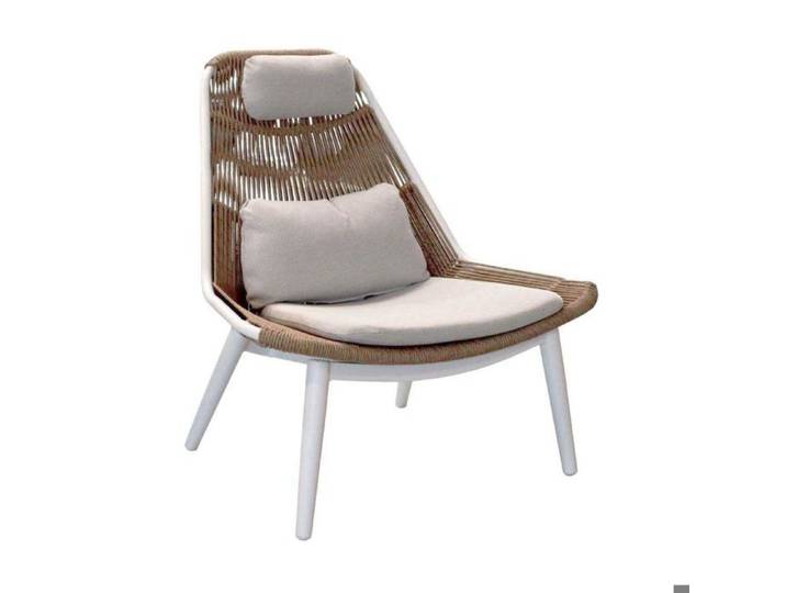 Chaise lounge de jardin en aluminium et tressage Como
