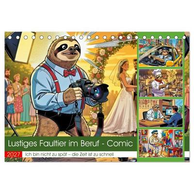 Lustiges Faultier im Beruf - Comic (Tischkalender 2027 DIN A5 quer), CALVENDO Monatskalender