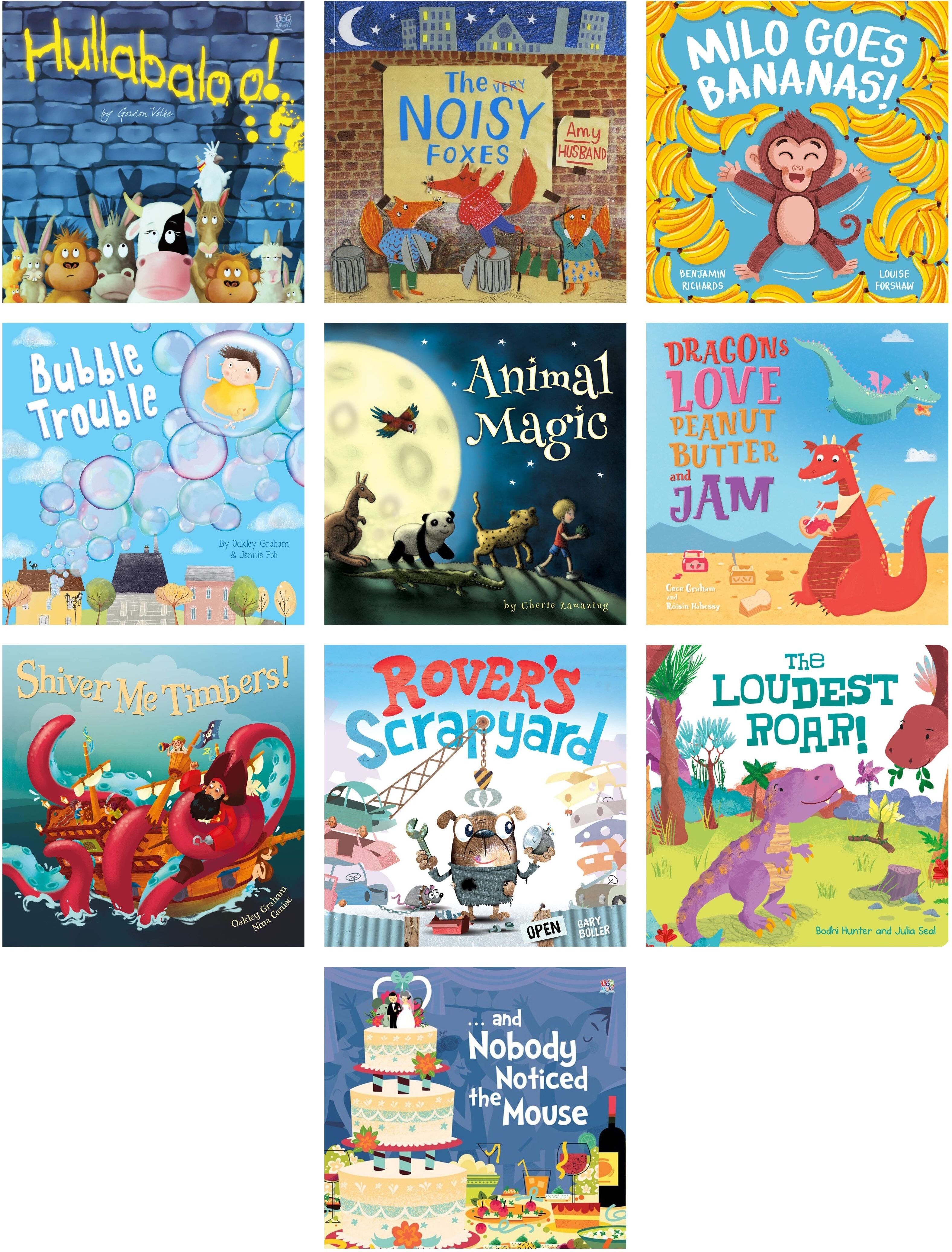 Imagine That Publishing Hullabaloo! 10 Children’s Picture Books Collection Set   Funny Animal Stories, Noisy Adventures & Read-Aloud Rhyming Books for Kids