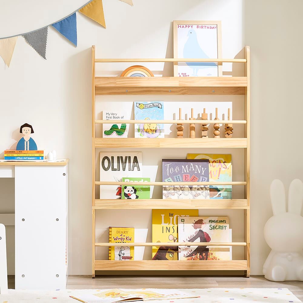 SoBuy Bibliothèque enfant à 3 étagères 80x12x118cm Marron 80x118x12cm