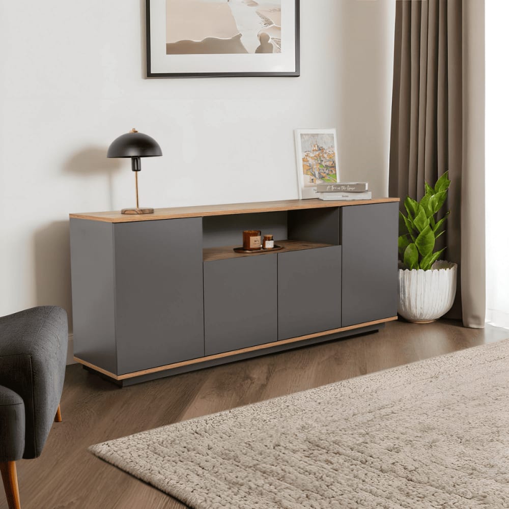 Calicosy Buffet de 4 puertas y 1 nicho central l180 cm - efecto