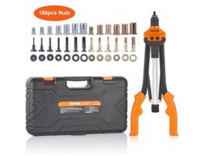VEVOR Nietmutternzange-Set Blindnietmutternzange 410 mm, Nietenzange 13 Sätze von Muttern & Dornen, Nietmutterwerkzeug M3 M4 M5 M6 M8 M10 M12 Profi Handnietzange, Nietmaschine Gewinde Nuss Nieten
