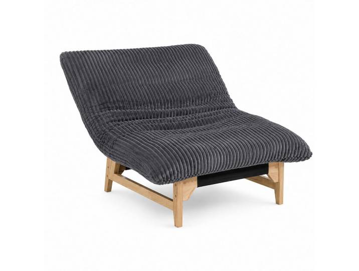 Wishdor Sitzsack Cord Grau, Rechteckig, 100x76x120 cm, Wohnzimmer, Sessel, Sitzsäcke, XXL Sitzsäcke