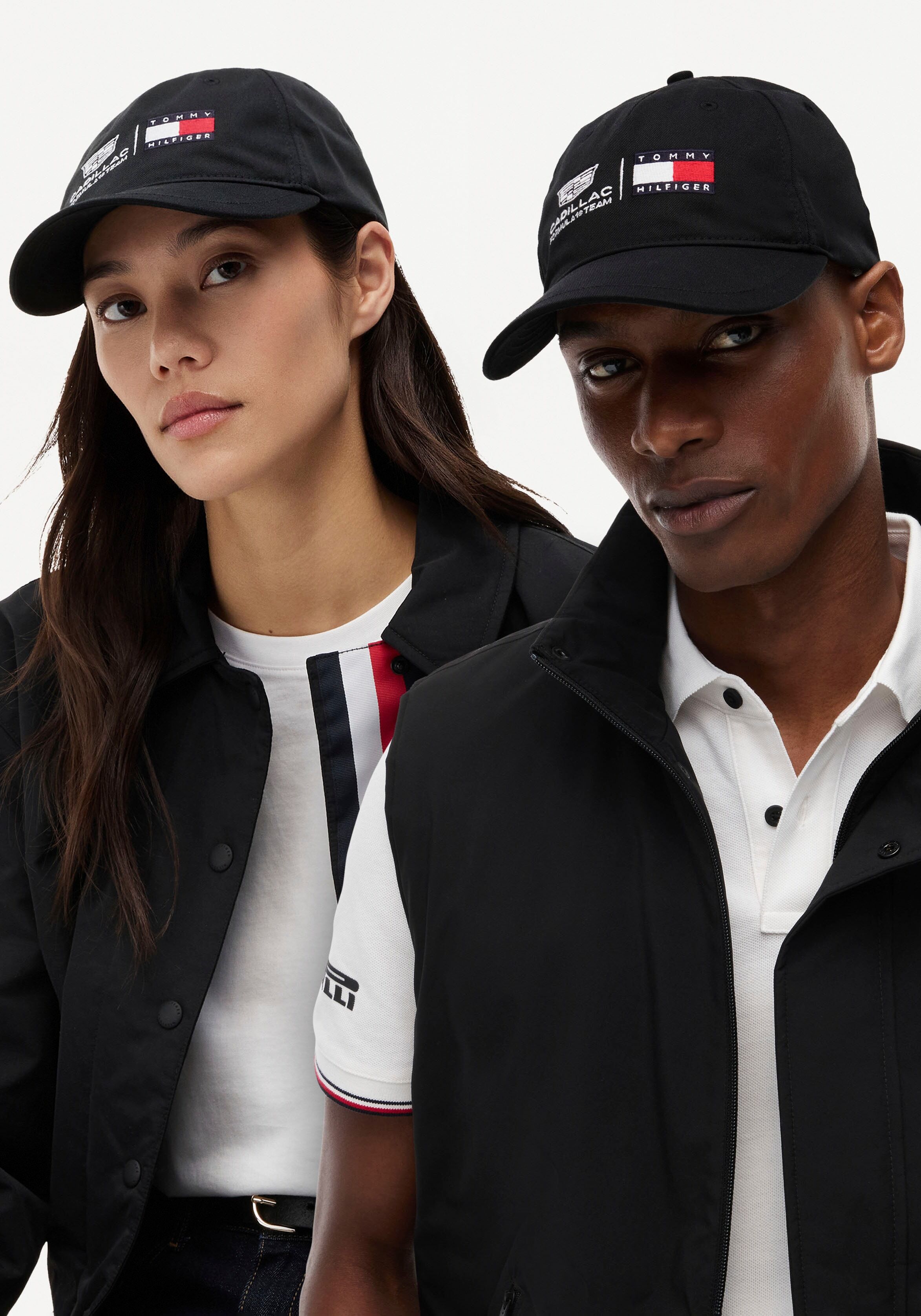 Baseball Cap TOMMY HILFIGER "TH x Cadillac Formula 1 Team LOGO", schwarz, Twill, Baumwolle, Caps Baseball Cap, Unisex Special Collection Formula1 schwarz Einheitsgröße
