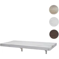 Wandtisch HWC-H48, Wandklapptisch Wandregal Tisch, klappbar Massiv-Holz ~ 120x60cm shabby weiß