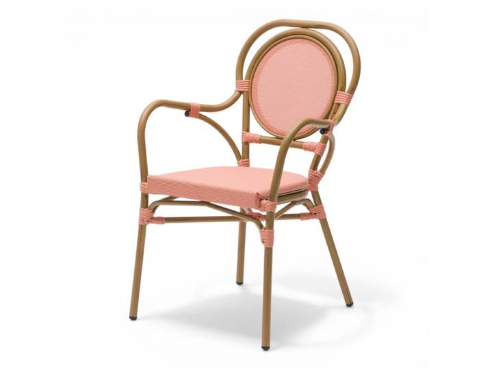Fauteuil de terrasse MONTAIGNE - Textilène Rose