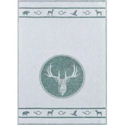 Geschirrtuch Jagd 50 x 70 cm Mischgewebe Grün