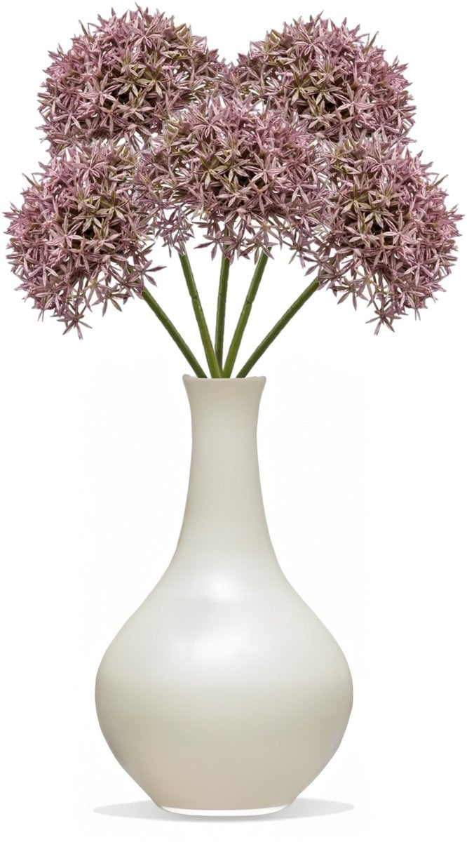 Emerald Allium Sierui kunstbloem - 6 stuks - Lila - Hoogte: 62 cm