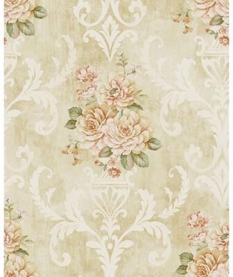 Seabrook Designs Eryn Floral Damask Unpasted Wallpaper