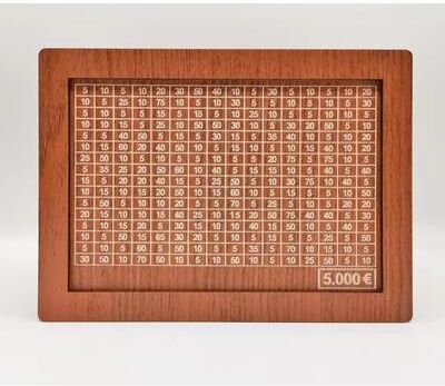 Inspired Finds Wooden Money Saving Box Reusable Piggy Bank With Numbered Savings Goals (100010000 Euro Design) eur 5000