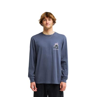 Langarmshirt BILLABONG "Retro Poster", Herren, Gr. S, blau (ombre blau), Obermaterial: 70% Baumwolle, 30% Baumwolle., Shirts Langarmshirt